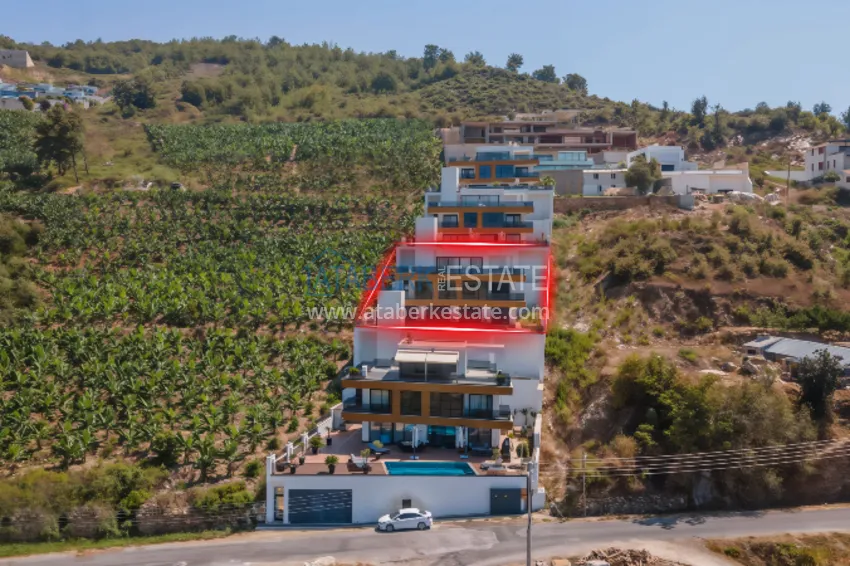 Elite triplex willa 4+2 w Alanya, dzielnica Kargicak - umeblowana i z prywatnym basenem  3 