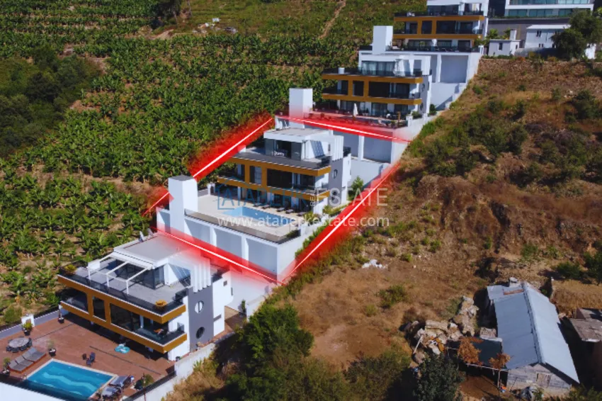 Elite triplex willa 4+2 w Alanya, dzielnica Kargicak - umeblowana i z prywatnym basenem  4 