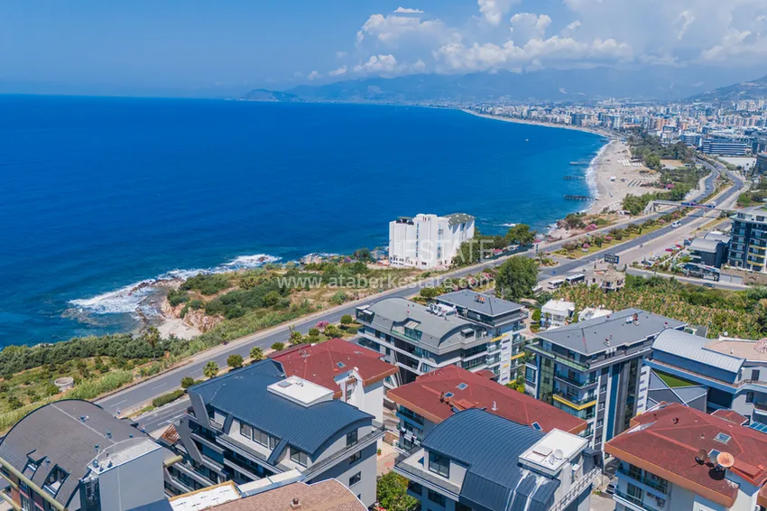 Futurystyczny kompleks mieszkaniowy premium przy plaży w Alanyi, dzielnica Kargicak 5 