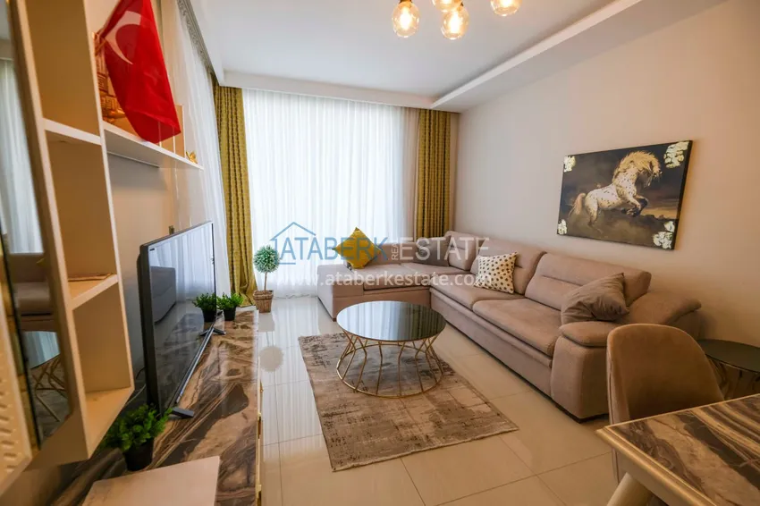 Kupuj  Apartament 1+1 z prywatnym ogrodem w elitarnym kompleksie przy plaży — Alanya, dzielnica Kestel 12 