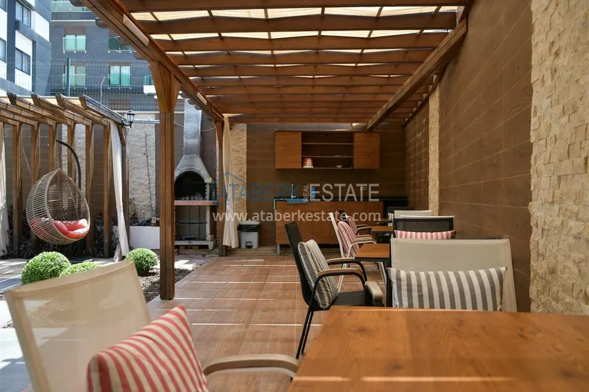 Apartament 1+1 z prywatnym ogrodem w elitarnym kompleksie przy plaży — Alanya, dzielnica Kestel 14 