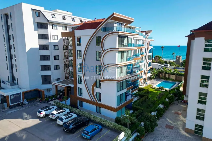 Apartament 1+1 z prywatnym ogrodem w elitarnym kompleksie przy plaży — Alanya, dzielnica Kestel 6 