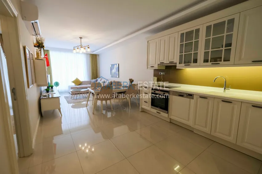 Kupuj  Apartament 1+1 z prywatnym ogrodem w elitarnym kompleksie przy plaży — Alanya, dzielnica Kestel 7 