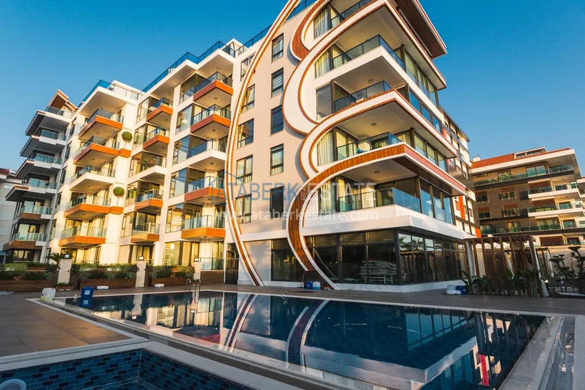 Apartament 1+1 z prywatnym ogrodem w elitarnym kompleksie przy plaży — Alanya, dzielnica Kestel 8 