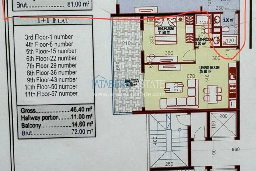 Kupuj taniej Mieszkanie od właściciela w Mahmutlar: jedna sypialnia 81 m2 z ogrzewaniem i meblami 1 