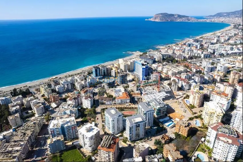 Apartament 1+1 z widokiem na morze w Tosmur — 300 metrów od plaży. Nieruchomość na zezwolenie na pobyt w Alanyi 5 