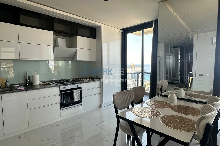 Kupuj  Apartament 2+1 z panoramicznym widokiem i częściowo umeblowany — Alanya, Mahmutlar 9 