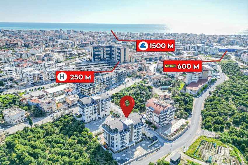 Mieszkanie z jedną sypialnią w Alanya, dzielnica Górna Oba - w pełni gotowe do zamieszkania 4 
