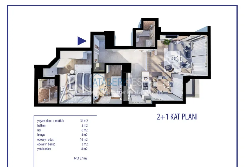 Kupuj taniej Nowoczesne apartamenty w dzielnicy Antalya, Lara - Çağlayan. Nieruchomości inwestycyjne od dewelopera  3 