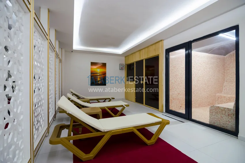 Apartament 2+1 z meblami i częściowym widokiem na morze — Alanya, dzielnica Mahmutlar  27 
