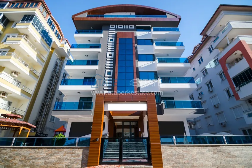 Apartament 2+1 z meblami i częściowym widokiem na morze — Alanya, dzielnica Mahmutlar  6 
