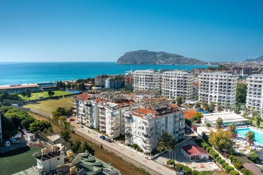 Penthouse - dwupoziomowy 3+1 z oddzielną kuchnią i widokiem na morze w Alanya, dzielnica Oba  1 