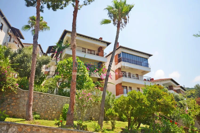 Apartament 2+1 z widokiem na morze w Kargicak — 300 m do plaży 1 