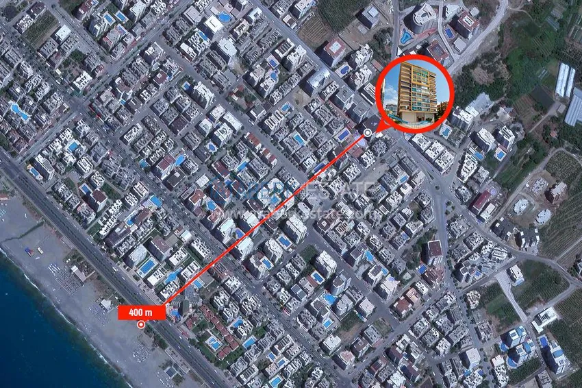 Apartament typu studio pod klucz w Mahmutlar, Alanya - z widokiem na morze  4 