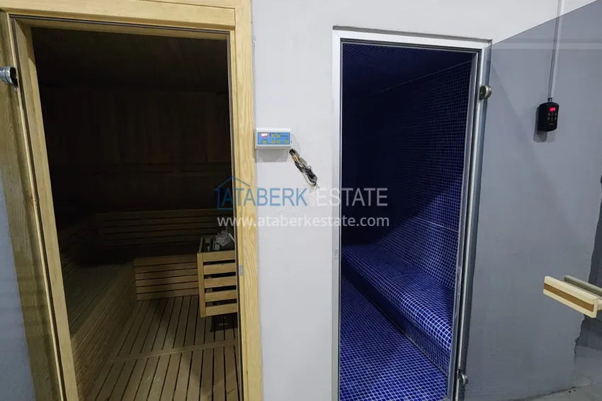 Apartament 1+1 umeblowany od właściciela w Mahmutlar — kompleks mieszkalny z obsługą hotelową i prywatną plażą 12 