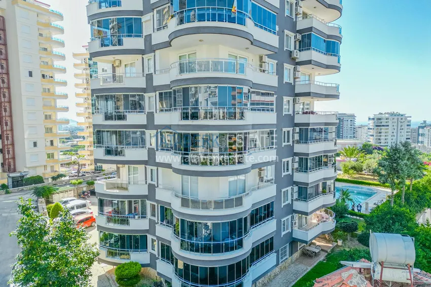Apartament 2+1 z widokiem na morze w dzielnicy Alanya Mahmutlar  10 