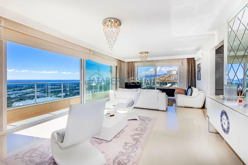 Kupuj  Elegancka willa 3+1 z panoramicznym widokiem na morze i góry w elitarnym kompleksie — Alanya, dzielnica Kargicak 1 