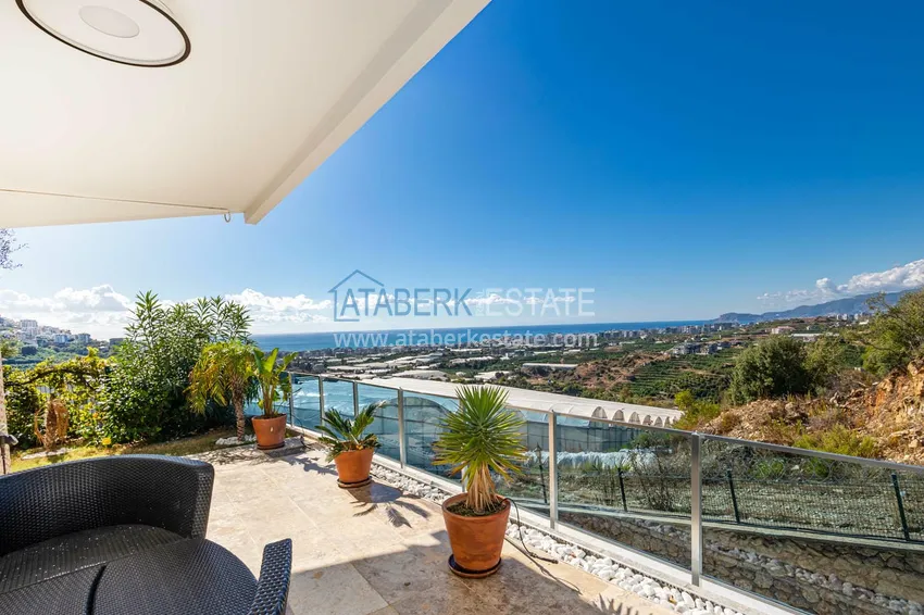 Elegancka willa 3+1 z panoramicznym widokiem na morze i góry w elitarnym kompleksie — Alanya, dzielnica Kargicak 8 
