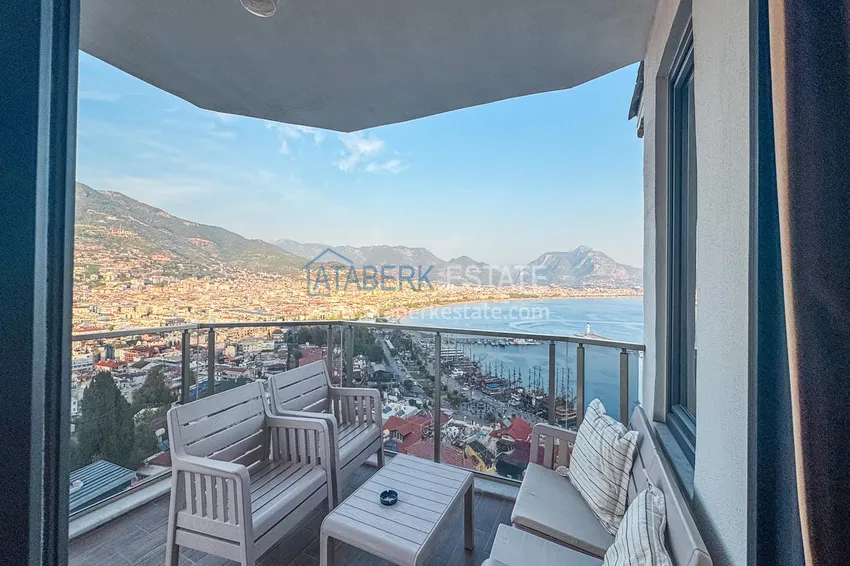 Kupuj  Apartament 3+1 na zezwolenie na pobyt w Alanyi, dzielnica Kale - umeblowany i z panoramicznym widokiem na morze i port  38 