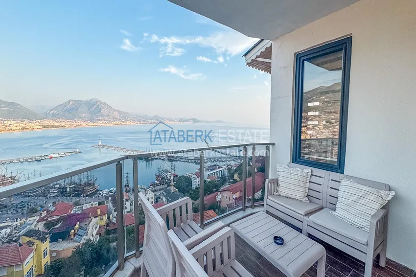 Kupuj  Apartament 3+1 na zezwolenie na pobyt w Alanyi, dzielnica Kale - umeblowany i z panoramicznym widokiem na morze i port  39 