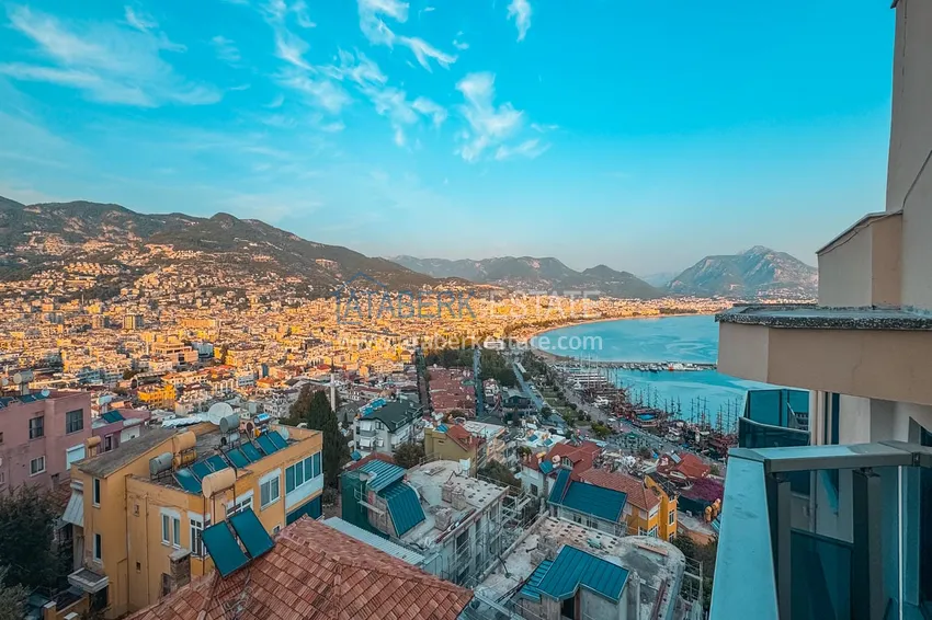 Kupuj  Apartament 3+1 na zezwolenie na pobyt w Alanyi, dzielnica Kale - umeblowany i z panoramicznym widokiem na morze i port  44 