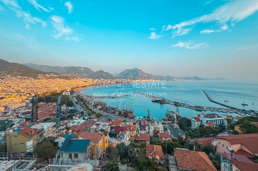 Kupuj  Apartament 3+1 na zezwolenie na pobyt w Alanyi, dzielnica Kale - umeblowany i z panoramicznym widokiem na morze i port  46 
