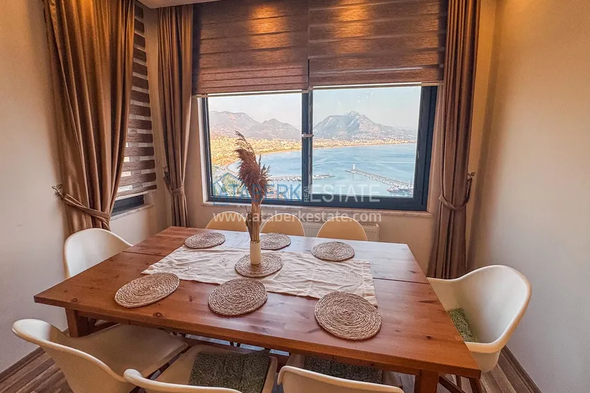 Kupuj  Apartament 3+1 na zezwolenie na pobyt w Alanyi, dzielnica Kale - umeblowany i z panoramicznym widokiem na morze i port  5 