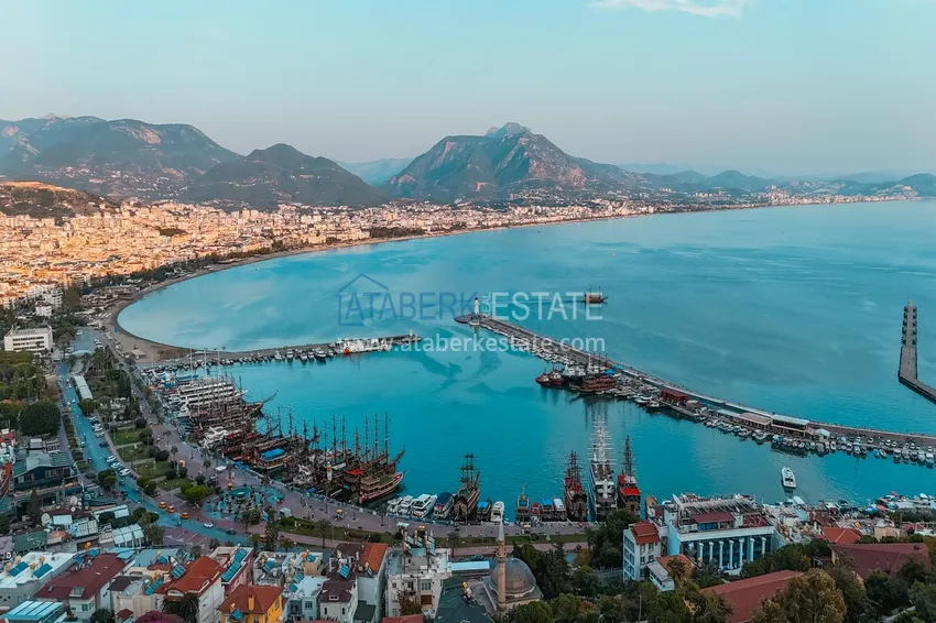 Apartament 3+1 na zezwolenie na pobyt w Alanyi, dzielnica Kale - umeblowany i z panoramicznym widokiem na morze i port  7 
