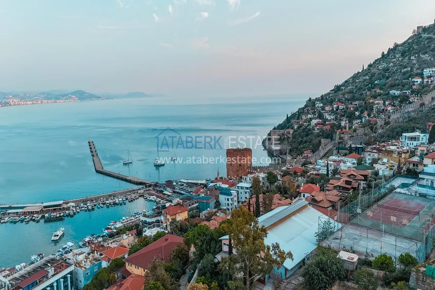 Apartament 3+1 na zezwolenie na pobyt w Alanyi, dzielnica Kale - umeblowany i z panoramicznym widokiem na morze i port  8 