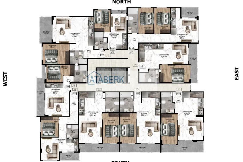 Kupuj taniej Apartament 1+1 w centrum Alanyi — nieruchomość na zezwolenie na pobyt i obywatelstwo 1 
