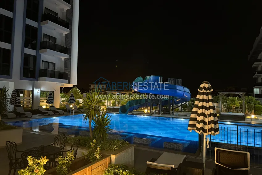 Duplex 2+1 w Alanya, Oba — dwupoziomowy penthouse z meblami, otwarty widok na góry 11 