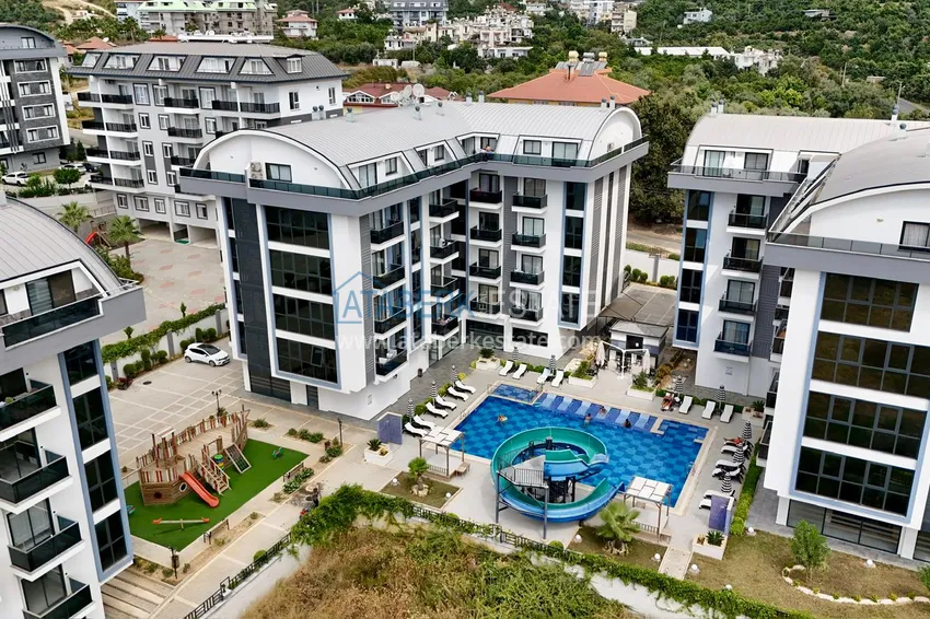 Duplex 2+1 w Alanya, Oba — dwupoziomowy penthouse z meblami, otwarty widok na góry 1 