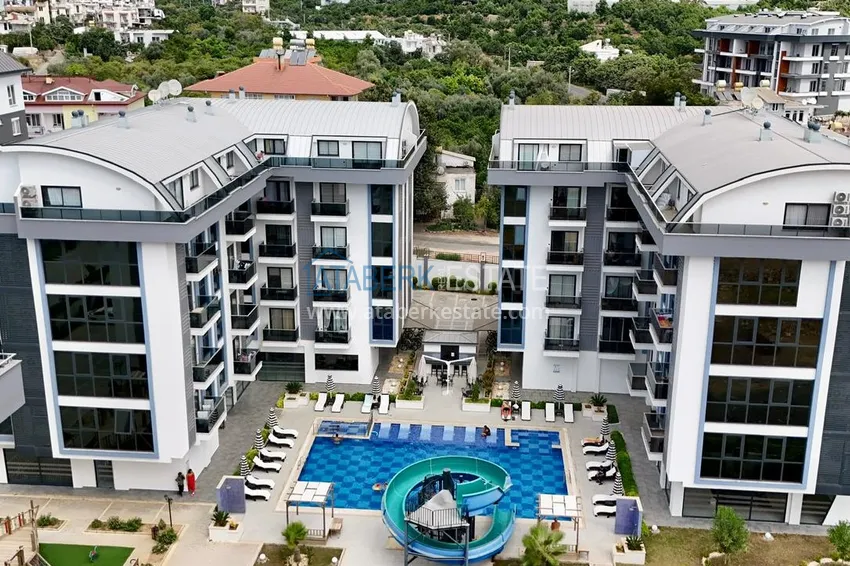 Duplex 2+1 w Alanya, Oba — dwupoziomowy penthouse z meblami, otwarty widok na góry 4 