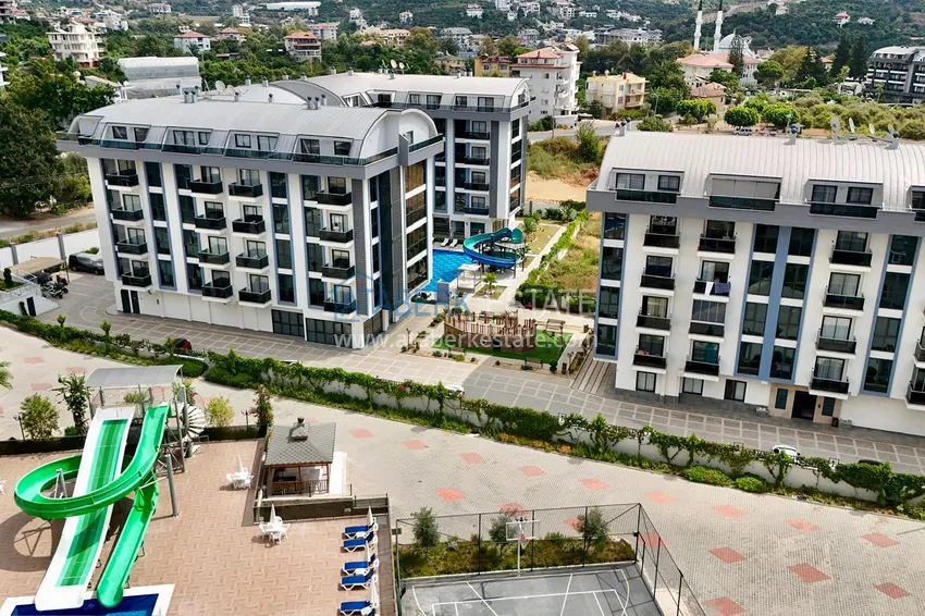 Duplex 2+1 w Alanya, Oba — dwupoziomowy penthouse z meblami, otwarty widok na góry 5 