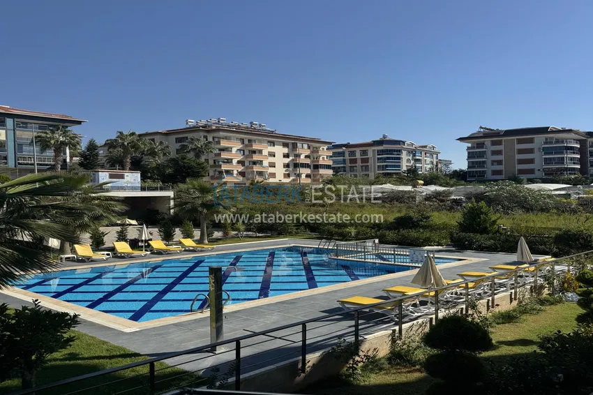 1+1 umeblowane mieszkanie w Alanya, Kestel - 150 m do morza, przeszklony balkon  5 