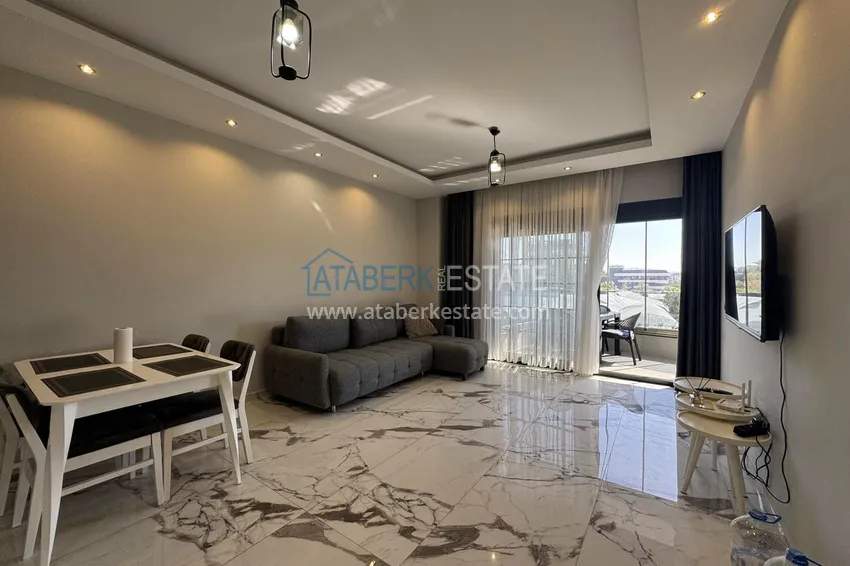 Kupuj  1+1 umeblowane mieszkanie w Alanya, Kestel - 150 m do morza, przeszklony balkon  5 