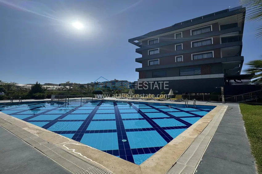 1+1 umeblowane mieszkanie w Alanya, Kestel - 150 m do morza, przeszklony balkon  6 
