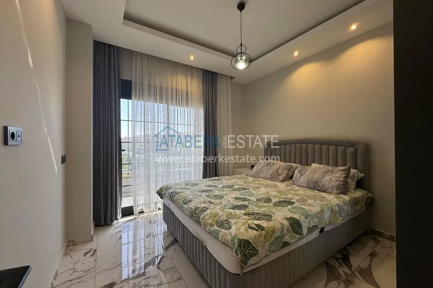 Kupuj  1+1 umeblowane mieszkanie w Alanya, Kestel - 150 m do morza, przeszklony balkon  8 