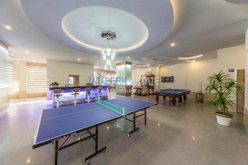 Apartament dwupoziomowy 3+1 z tarasem 80 m2 i prywatną sauną — Alanya, dzielnica Kestel, 300 m od morza  13 
