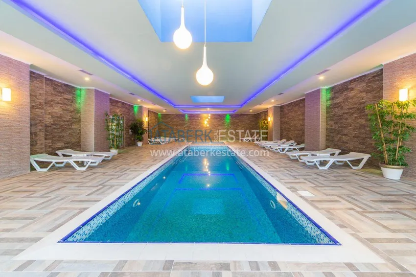 Apartament dwupoziomowy 3+1 z tarasem 80 m2 i prywatną sauną — Alanya, dzielnica Kestel, 300 m od morza  20 