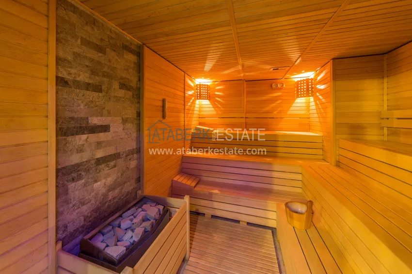 Apartament dwupoziomowy 3+1 z tarasem 80 m2 i prywatną sauną — Alanya, dzielnica Kestel, 300 m od morza  25 