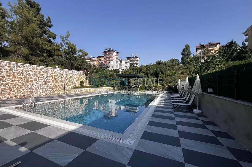 Apartament 1+1 w Alanya, Kestel — apartament z jedną sypialnią z nowymi meblami i widokiem na morze 1 