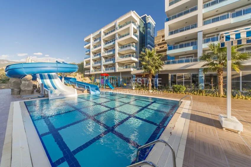 Apartament dwupoziomowy 3+1 z tarasem 80 m2 i prywatną sauną — Alanya, dzielnica Kestel, 300 m od morza  5 