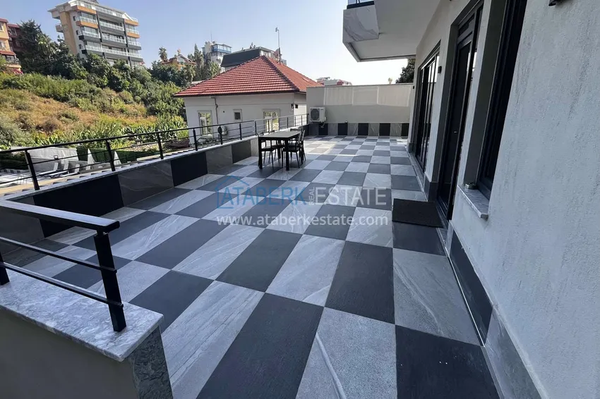 Apartament 1+1 w Alanya, Kestel — apartament z jedną sypialnią z nowymi meblami i widokiem na morze 6 