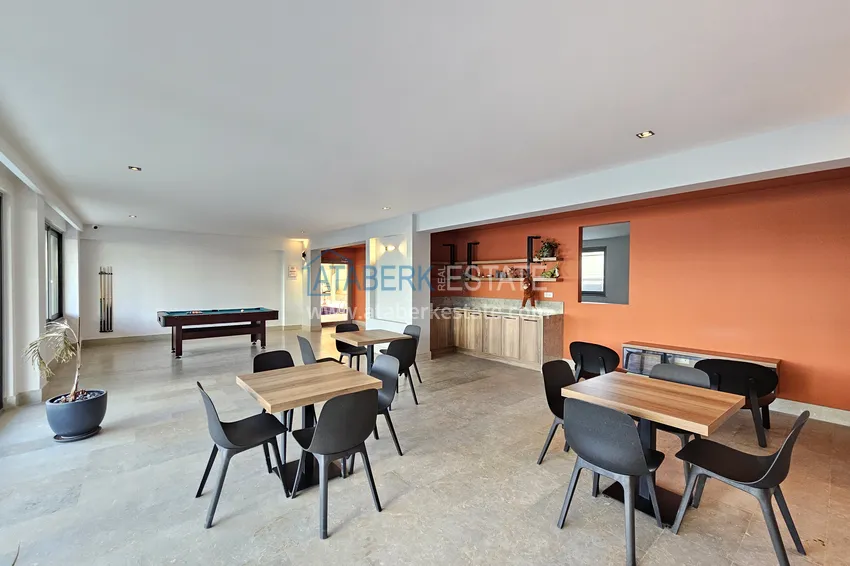 Apartament 1+1 w Kestel 200 metrów od morza - z widokiem na morze i góry  15 