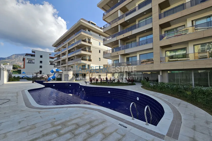Apartament 1+1 w Kestel 200 metrów od morza - z widokiem na morze i góry  5 