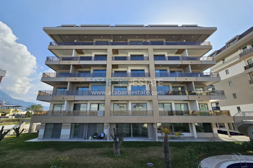 Apartament 1+1 w Kestel 200 metrów od morza - z widokiem na morze i góry  6 