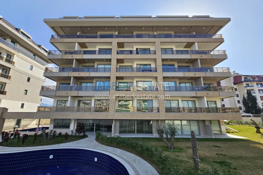 Apartament 1+1 w Kestel 200 metrów od morza - z widokiem na morze i góry  7 