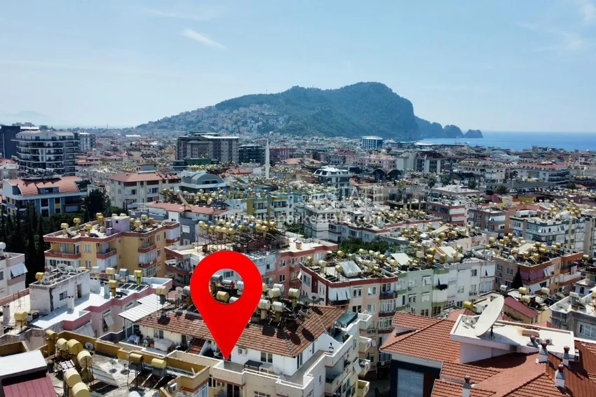 Duplex 4+1 w centrum Alanyi, plaża Kleopatra - nieruchomość nadaje się do uzyskania zezwolenia na pobyt 1 