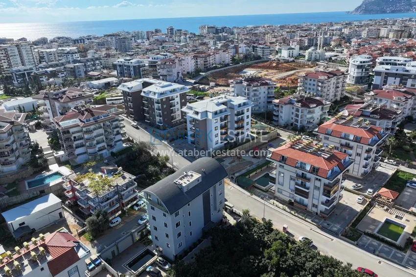 Dwupoziomowy penthouse 2+1 z meblami w Alanyi, dzielnica Oba  1 